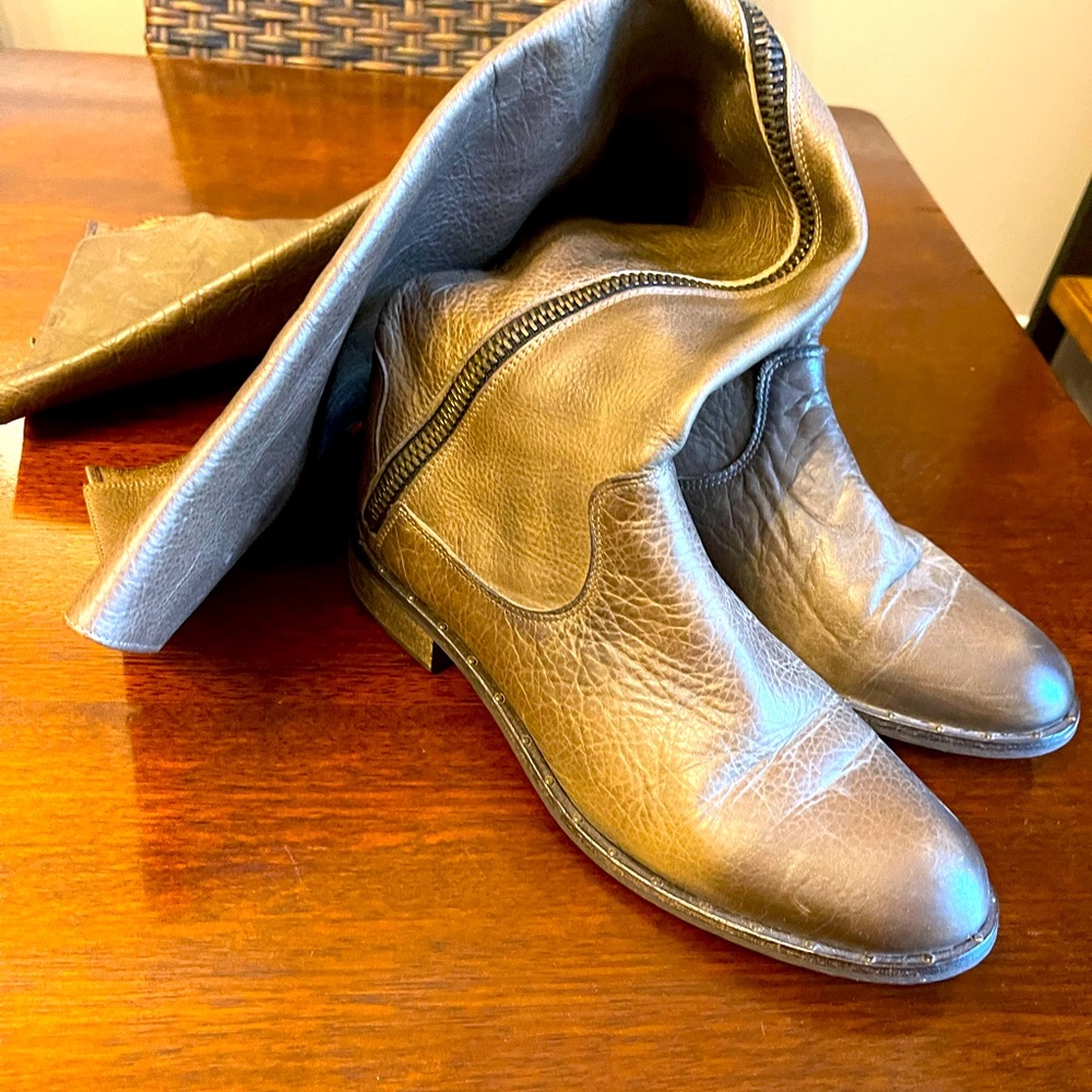 FREE PEOPLE OVER THE KNEE SOFT LEATHER RIDING BOOTS